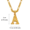 Anniyo A-Z Letters Pendant Necklaces for Women Men Girls English Initial Alphabet Figaro Chains Gold Color Jewelry #058002S ► Photo 2/6