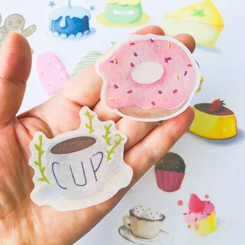 

60 pcs /Bag Big Size Cakes Ice Cream Paper Diary Stickers Decorative Album Notebook Decor