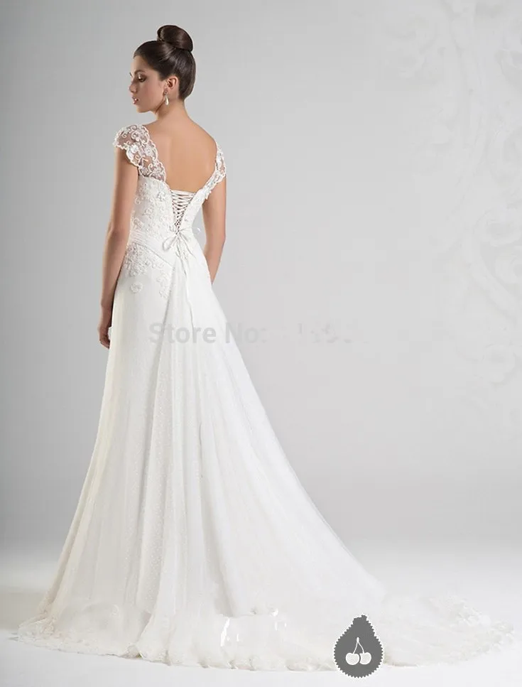 Vestido de noiva Casamento элегантное кружевное свадебное платье с v-образным вырезом и коротким рукавом ТРАПЕЦИЕВИДНОЕ свадебное платье Бандажное платье длина до пола