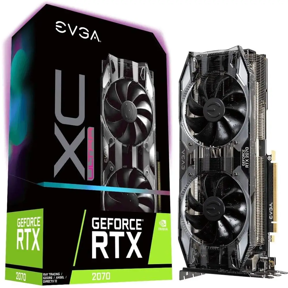 EVGA GeForce RTX 2070 XC ULTRA GAMING 8 Гб GDDR6 двойные вентиляторы HDB и RGB светодиодный видеокарта