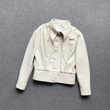 

Tao Ting Li Na Women Spring Genuine Real Sheep Leather Jacket E33