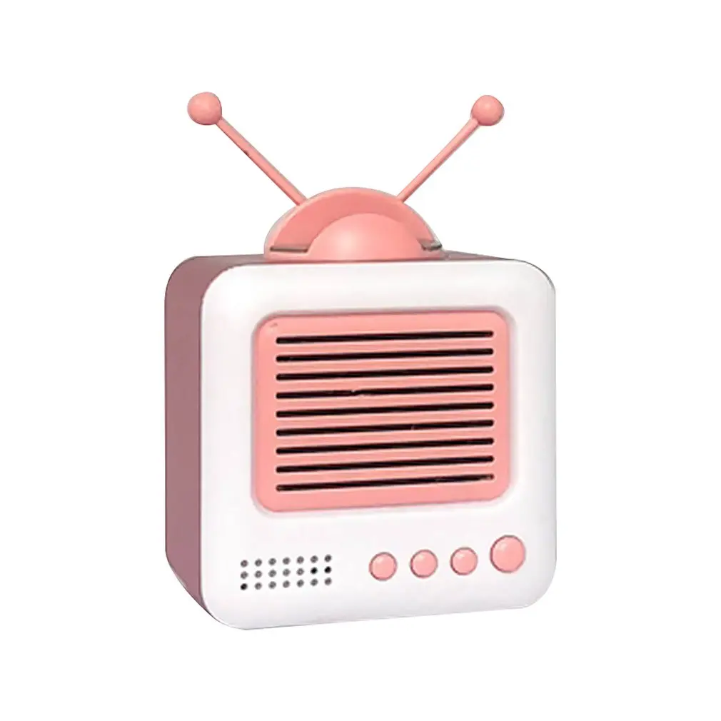 

Gift Home Mini Anti-Fall Portable Button U Disk Universal High Fidelity Tf Card Retro Tv Shape Wireless 5.0 Wireless Speaker