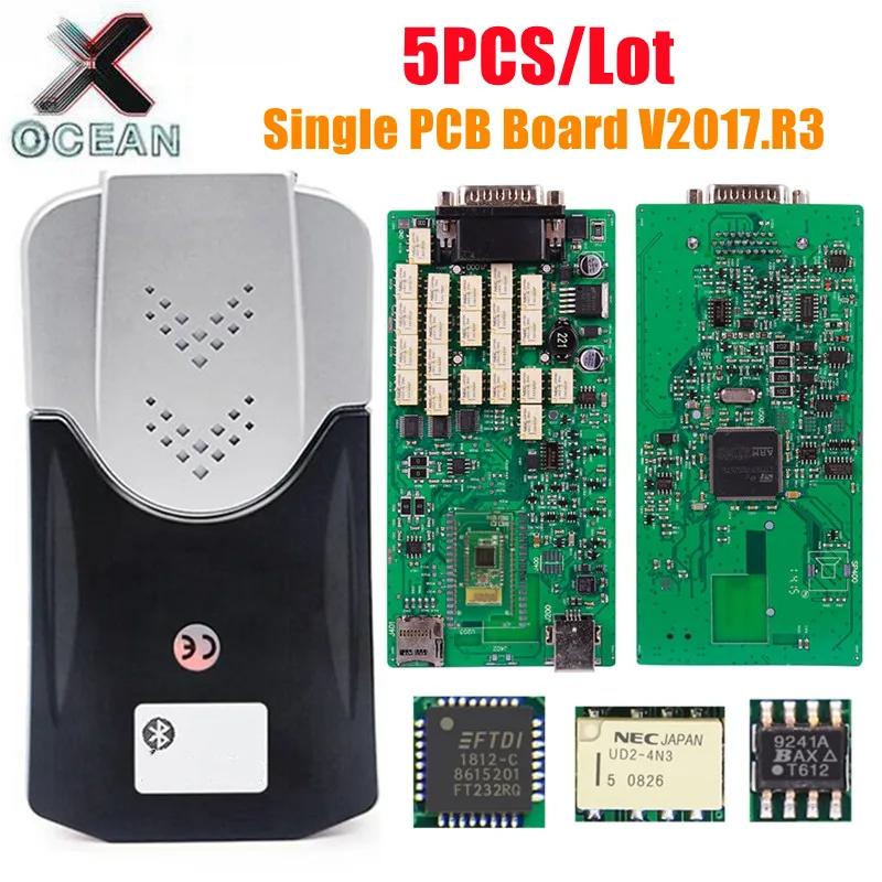 

5PCS MD Pro TCS PRO 2017.R3 green Single PCB board FT232RQ real 9241A Chip TCS PRO NEC Relay CAR/TRUCK Diagnostic Scanner