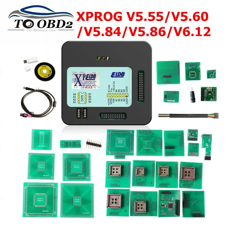 XPROG V5.55 V5.60 V5.84 V5.86 V6.12 черный металлический ящик лучше XPROG M 5,84 ECU программируемый интерфейс Xprog-M V6.12