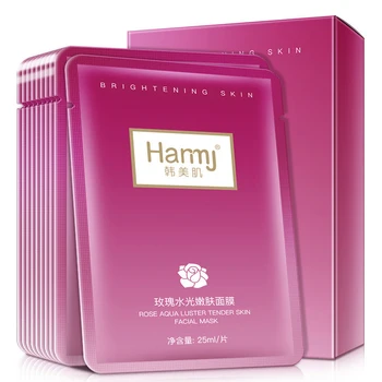 

10 PCs 10 Pieces Rose Water Light Skin Rejuvenation Mask Moisturizing and Brightening Silk Mask Face Mask Korean Skin Care