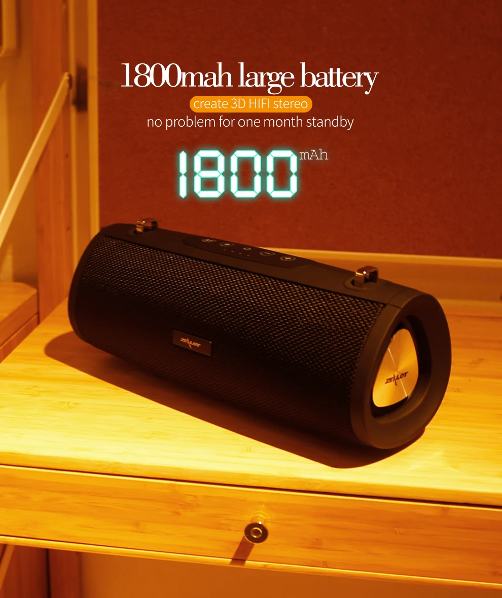 ZEALOT S38 Hifi Portable Speaker Bluetooth Subwoofer Boombox Wireless Speaker+Shoulder Strap Support TWS, TF, USB Flash Drive ZEALOT S38 Hifi Portable Speaker Bluetooth Subwoofer Boombox Wireless Speaker+Shoulder Strap Support TWS, TF, USB Flash Drive
