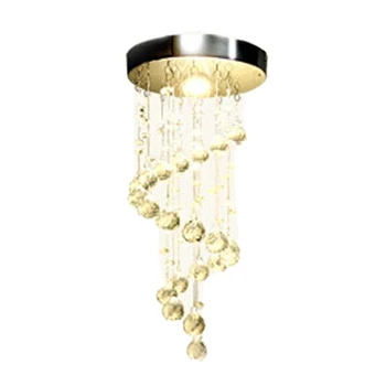 

Modern Spiral Crystal Chandelier for Home Entrance Stair Staircase Aisle Corridor Ceiling Hanging Lamp Home Decoration Led Lamp