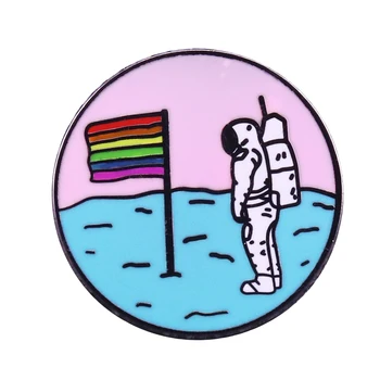 

Queer moon rainbow flag brooch space and LGBTQ community lovers perfect pride decor