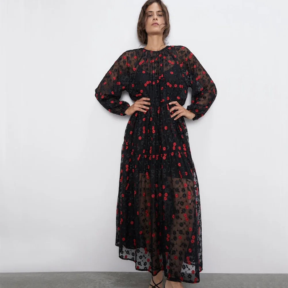 ZA 2019 Новое разноцветное модное платье с принтом женская одежда Boho Свободное v