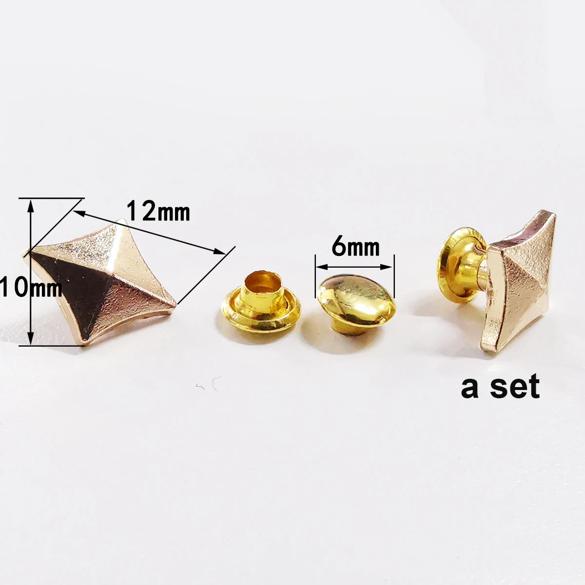金属製のダイヤモンドリベット3色セット,革細工用,バッグ,衣類