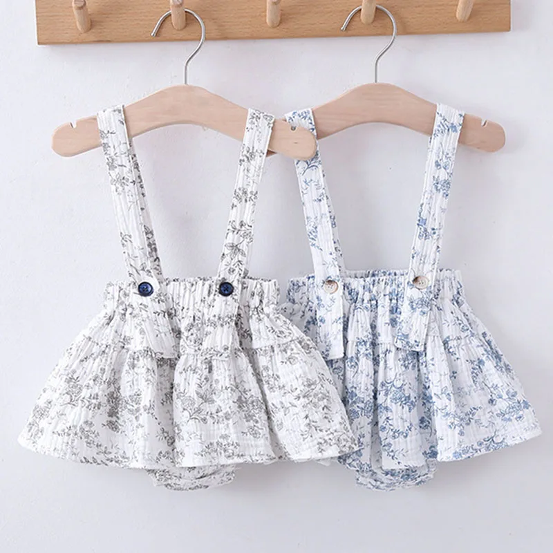 Summer Baby Girl Straps Shorts Rompers Kids Baby Girl Flower Jumpsuit