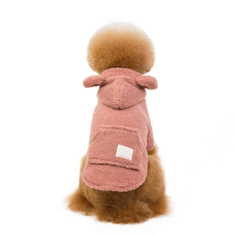 

Warm Hoodies With Ear Dog Coats Winter Pet Dog Coat Costume Thickening Velvet Outfit