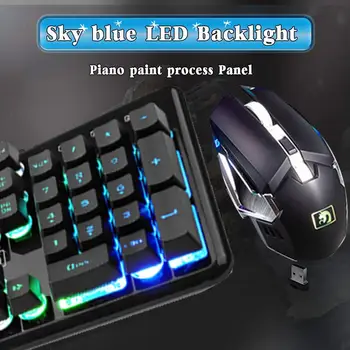 

Hot Sale Keyboards Skillful Manufacture 2.4G Wireless Gaming LED Mechanical Feel 104 Keys Keyboard 6 Buttons Mouse Set