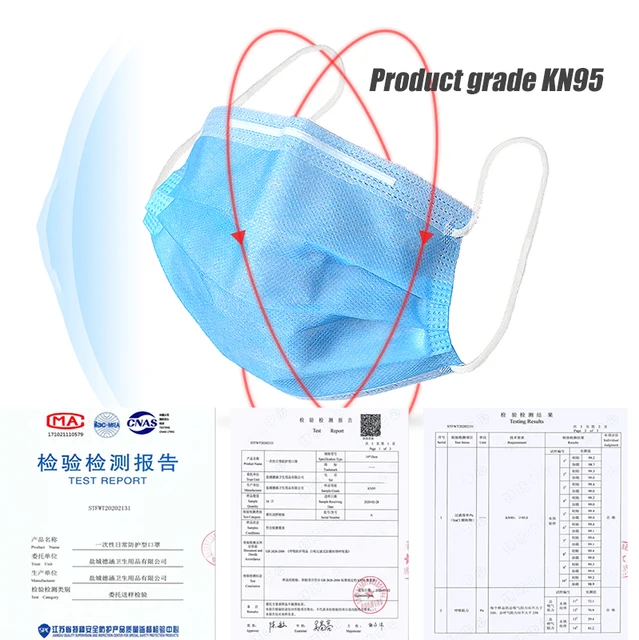 US $46.43  50Pcs/set Antivirus Mask Disposable Mask 3 Layer Nonwove Meltblown Cloth Mouth Masker Dust KN95 Gra