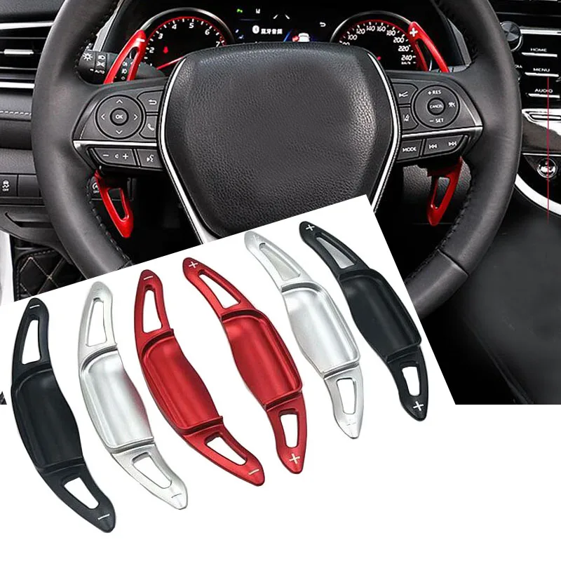 Aluminium Alloy steering wheel DSG paddle shifters 2pcs For Toyota Camry 2018 2019 Car Accessories