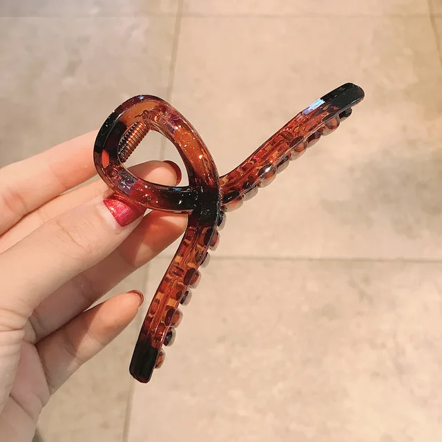 1PC Barrettes  Hair Claw For Women Acrylic Hairpins Hair Crab Claws Girls Make UP Washing Tool Accessories Women Hair Clips 2021 Coffee