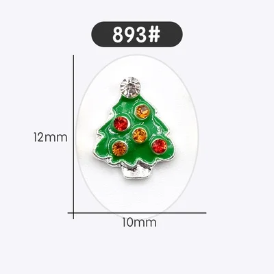 Прозрачный 10 pcs Hot-selling Christmas Series Nail alloy decoration flash cap drill stick nail DIY Japanese metal jewelry - Цвет: Прозрачный