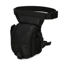 Nylon Tactical Thigh Drop Leg Bag for Outdoor Hunting and Hiking (Black)