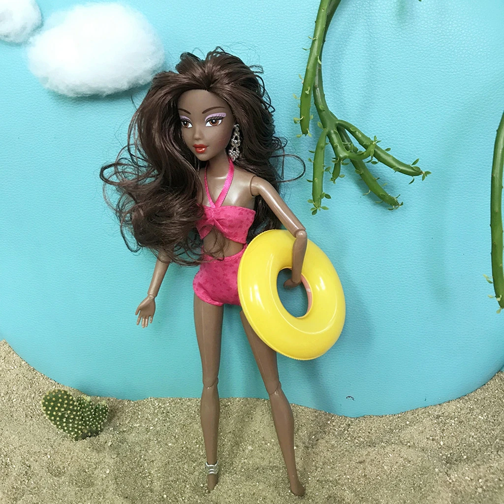 

2019 hot 31cm girl Baby Dolls The bikini girl doll For Girls bath Birthday Movable Joint African Doll Toy Black Doll princess