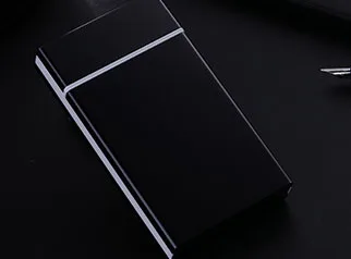 Тонкий чехол для сигарет, ультратонкая модная коробка для сигарет, оригинальная металлическая коробка для сигарет, алюминиевая Подарочная коробка для сигарет - Цвет: Черный