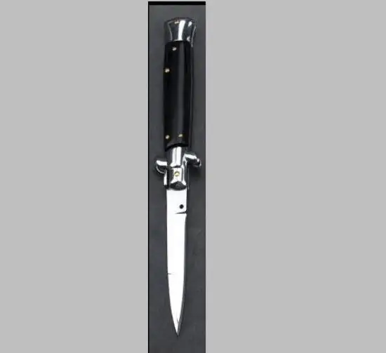 Black white blade Складной нож подшипник быстрое открытие с итальянская мафия АКС портативный 9-дюймовый Быстрое открытие складной нож для ежедневного использования, 440C Yake - Цвет: Black white blade