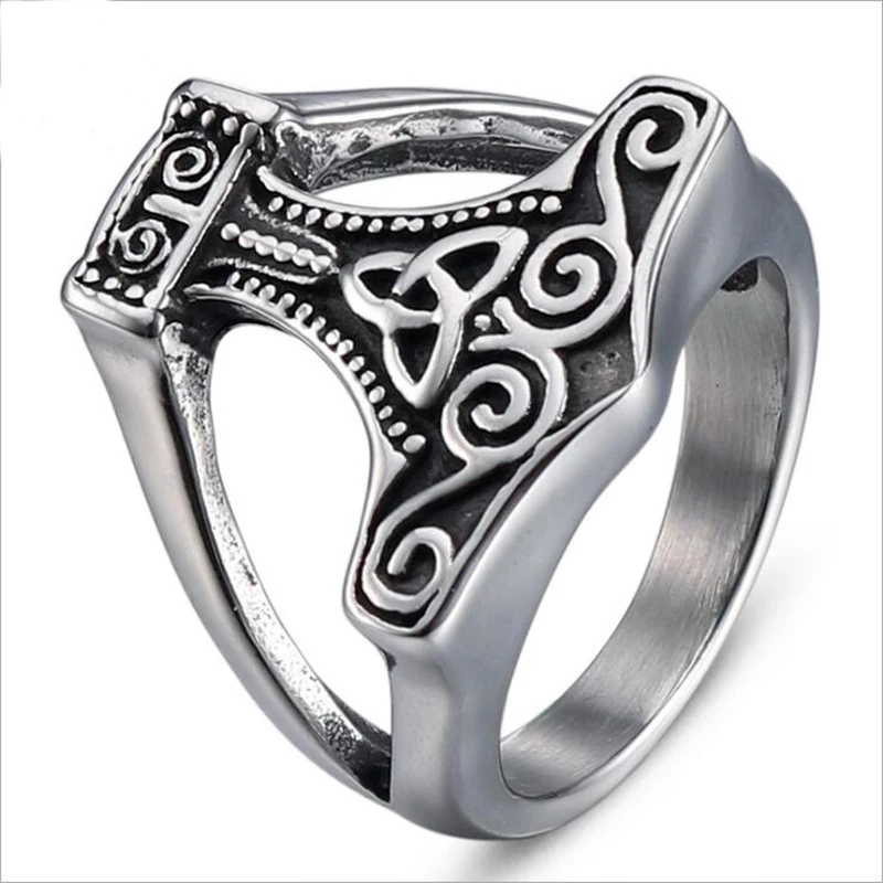 Anillos para joyería, anillo de martillo de Thor Vikingo, anillo