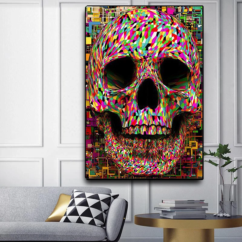 

Miaodu 5D DIY Diamond Painting Abstract Skull Mosaic Embroidery Diamond Painting Cross Stitch Embroidery Crafts Paintings