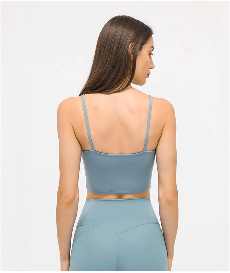 Solid Color Lulu Sport Tank Top Women Fitness Bra Yoga Vest No Rims With Chest Pad Butter Soft Beauty Back Half Sling Gym Clothe Solid Color Lulu Sport Tank Top Women Fitness Bra Yoga Vest No Rims With Chest Pad Butter Soft Beauty Back Half Sling Gym Clothe