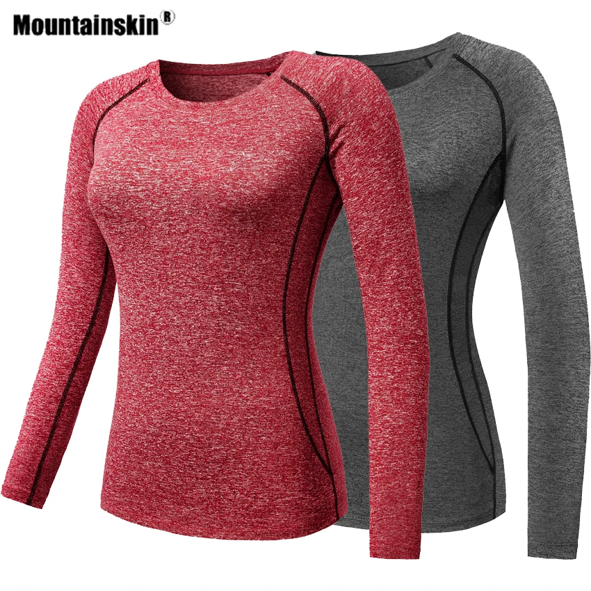 Женская быстросохнущая футболка Mountainskin кофта с длинным рукавом для активного