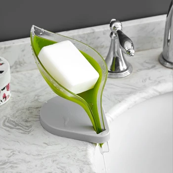 

The new suction cup soap box exquisite vertical suction cup drain soap rack leaf-type toilet laundry soap rack