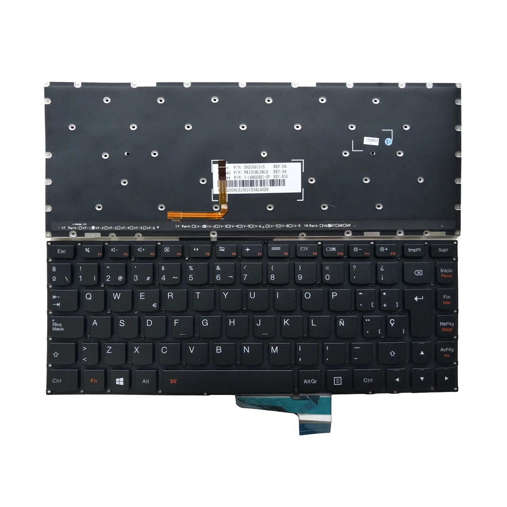 Испанская клавиатура SP для ноутбука LENOVO YOGA 2 13 Yoga 3 14 с подсветкой P/N:SN20G91315 PK131BL3B12