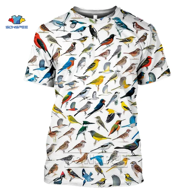SONSPEE Anime Fashion Mens 3d T Shirt 3D All Over Printed Insects Birds Clothes T Shirts Summer Harajuku Casual Unisex T-Shirts 3