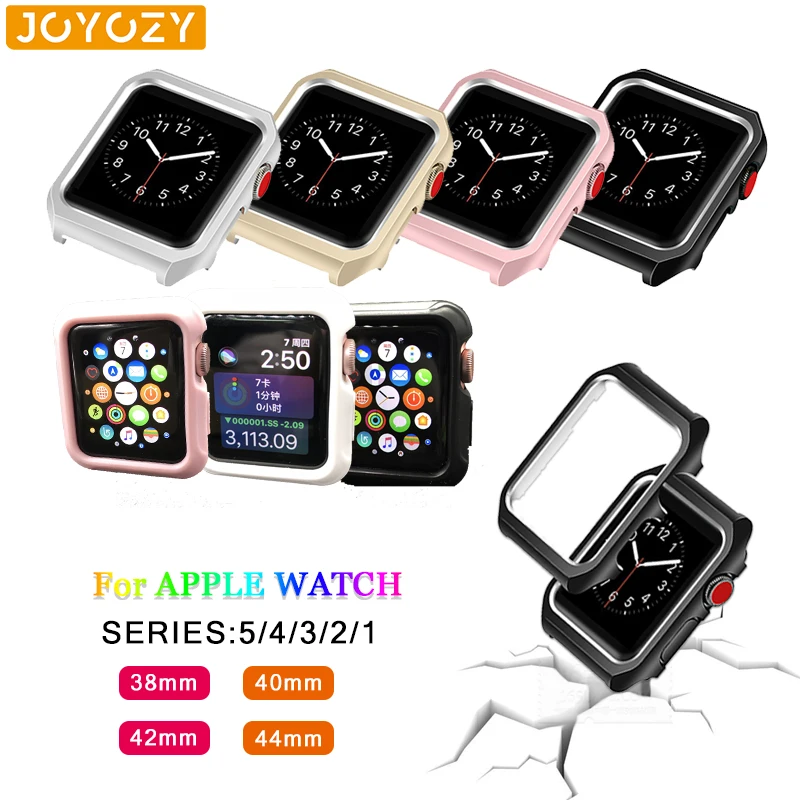 Тонкий защитный чехол Joyozy из ТПУ для Apple Watch series 5 4 3 2 1 металлический нержавеющей