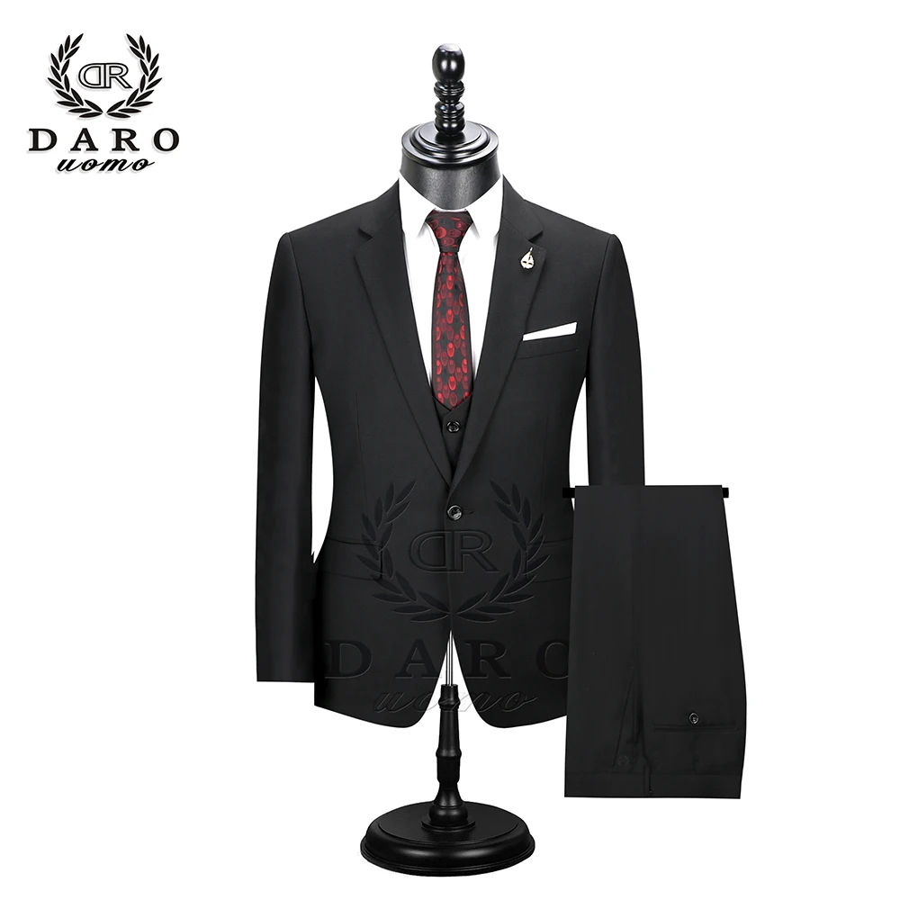  2019 DARO Men Suits Slim Fit Jacket pants vest for Business Work and weeding Wear 3Pcs Set DR6158 - 4000160478919