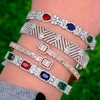 Soramoore Trendy Luxury Stackable Bangle For Women Wedding Full Cubic Zircon Crystal CZ Dubai White Bracelet Party Jewelry 2021 6