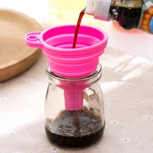 Новая кухонная Домашняя мини Пищевая силиконовая складная телескопическая воронка