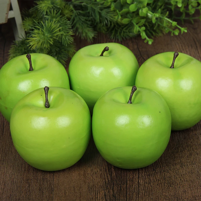 Kitchen Artificial Green Apples Office Decoration Foam Fruits Fake