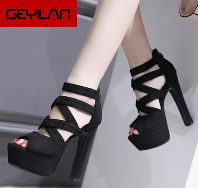 

2020 Women's Shoes Rough Wind High With Fish Mouth Waterproof Platform Sandals Down Noodles Rome Women's Shoes