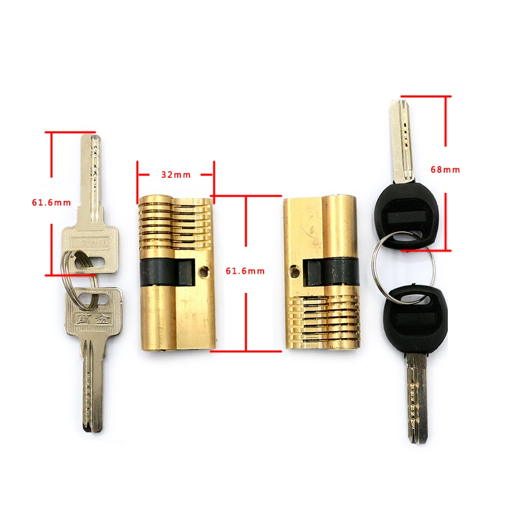 

New Cutaway Practice 7 Pins Brass Both End Lock Quick Open Practice Lock with 2 Keys Locksmith Tools