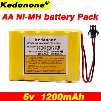 

100% new AA Rechargeable battery pack 6v 1200mAh Ni-MH AA Battery Pack For Remote Control Toys Electric Car SM-2P Battery
