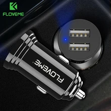 FLOVEME двойное автомобильное usb-устройство для зарядки телефона быстрое автомобильное зарядное устройство для iPhone samsung Xiaomi Cargador Coche для мобиль...(China)