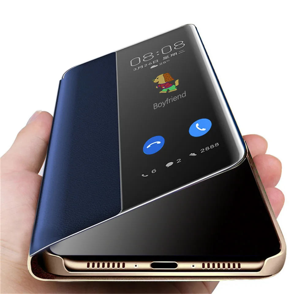 Умный прозрачный флип-чехол для телефона huawei P20 P30 mate 20 Lite кожаный защитный чехол