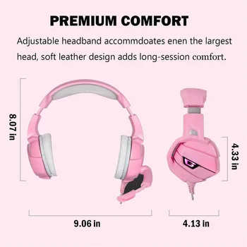 

K5 wired gaming headset portable with rotary volume control headset