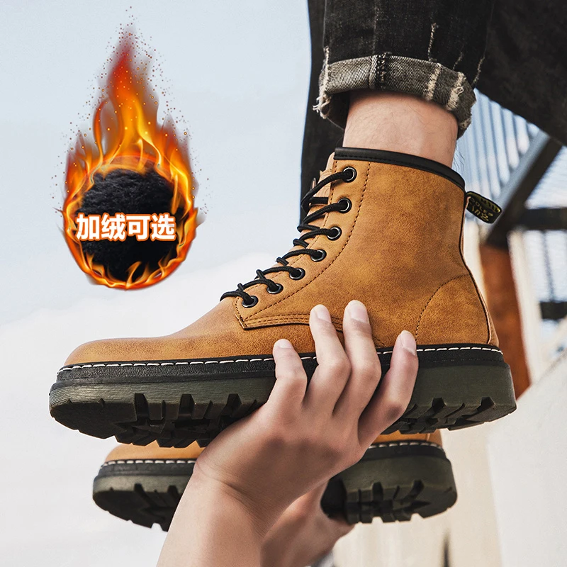 Модные зимние мужские ботинки из хлопка Повседневные Bota Coturnos Masculino Мужские