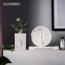 Современная креативная керамическая декоративная ваза в скандинавском стиле с геометрическим изображением лица, для гостиной, крыльца, растения, цветочный горшок, декоративный стол