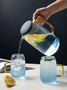 

Thickened glass cold water kettle cool water kettle water cup heat-resistant and explosion-proof water kettle set