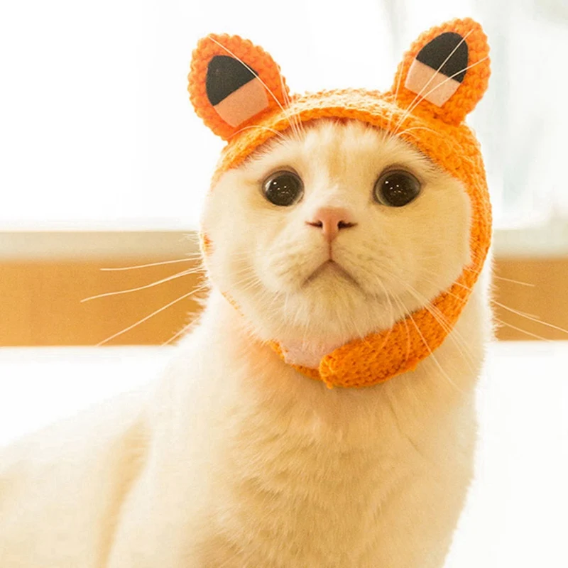 Cute Pet Dog Cat Cap Warm Costume Warm Rabbit Hat New Year Party Christmas Cosplay Accessories Photo Props Headwear