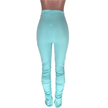 

Gym Fitness Running High Waist Casual Stacked Jogger Bell Bottom Women Flare Pants Pleated Yoga Sport Leggings Sweatpants Ladies