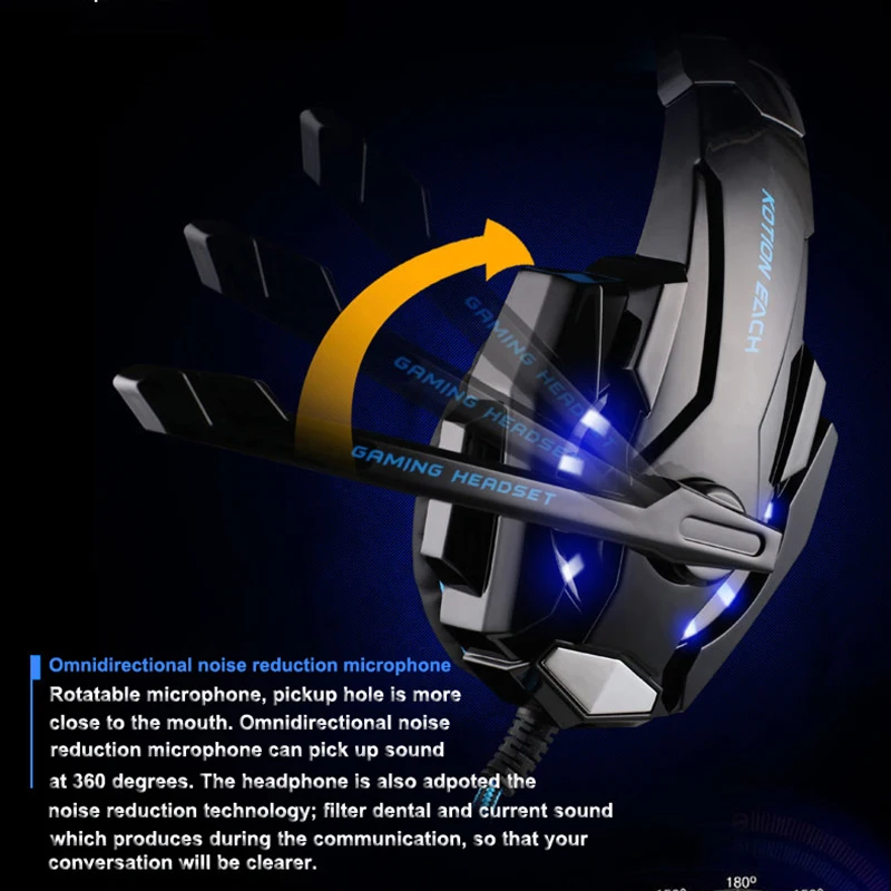 G9000 проводные наушники светодиодный светильник гарнитура игровые для компьютера