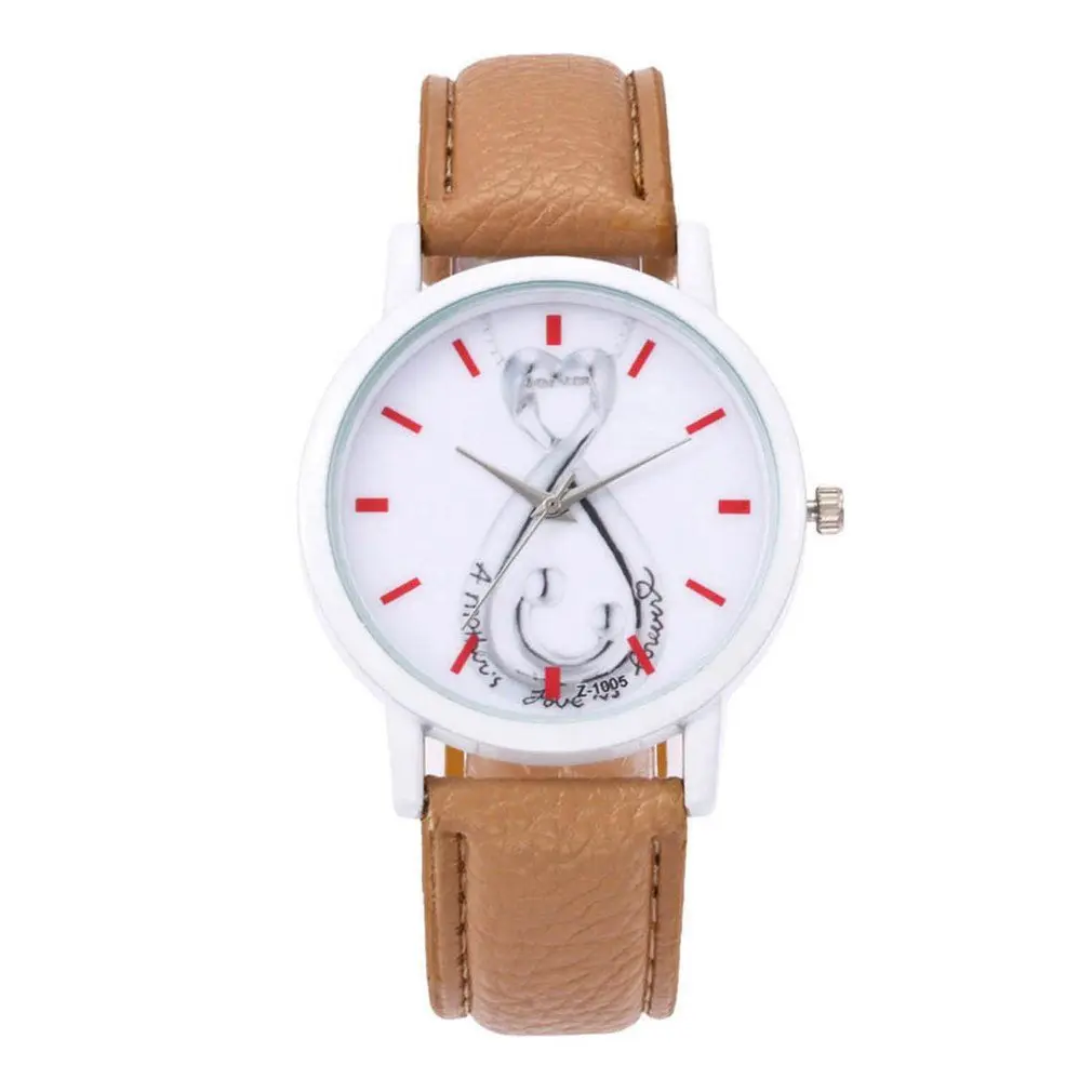 Beige Модные Muticolor кожаный ремешок платье часы для женщин браслет наручные часы женские кварцевые простые для пары девушек ювелирные изделия - Цвет: Beige